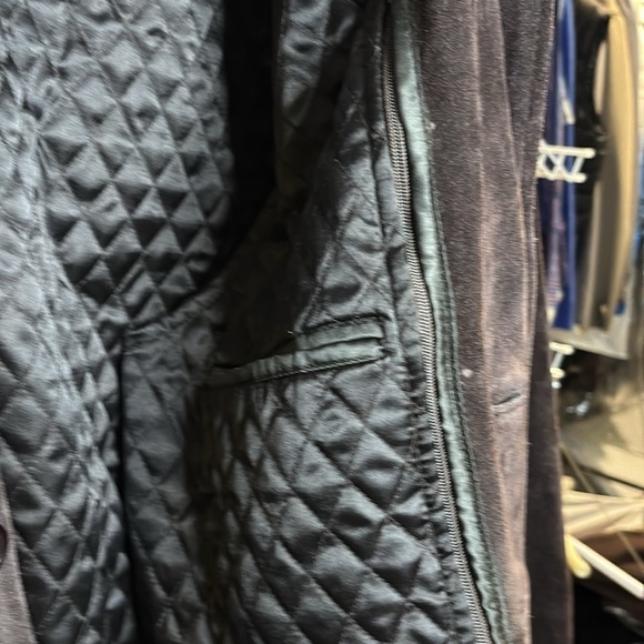 Very good condition TRUCKER LEATHER brand chocolate brown suede jacket men’s XL - Picture 8 of 14